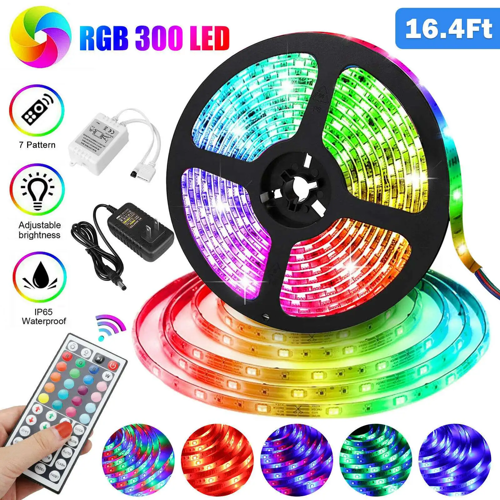 

5M RGB Светодиодные ленты светильник Водонепроницаемый гирлянды светодиодные лампы 12V 2835 SMD LED светильник ing 22 ключи/44-клавишный пульт дистанци...