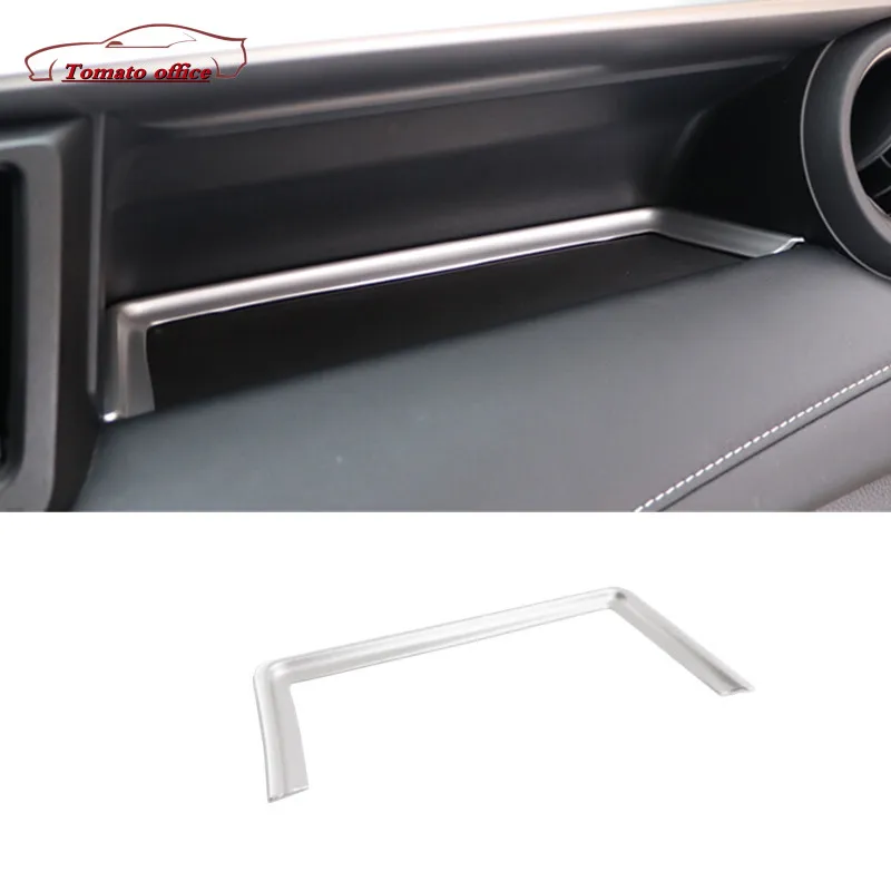 

ABS Chrome Glove Box Light Strip Copilot Storage Box Stickers Case Interior Cover Trim Shell 1pcs For Toyota RAV4 2016 2017 2018