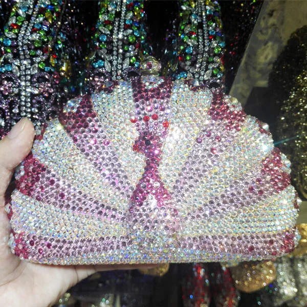 Peacock Bags-A Роскошные вечерние сумочки с павлином, клатчи с животными, синие вечерние сумочки с кристаллами, дамские сумочки для выпускного вечера, сумки из бутика P08 - Цвет: Peacock Bags-A