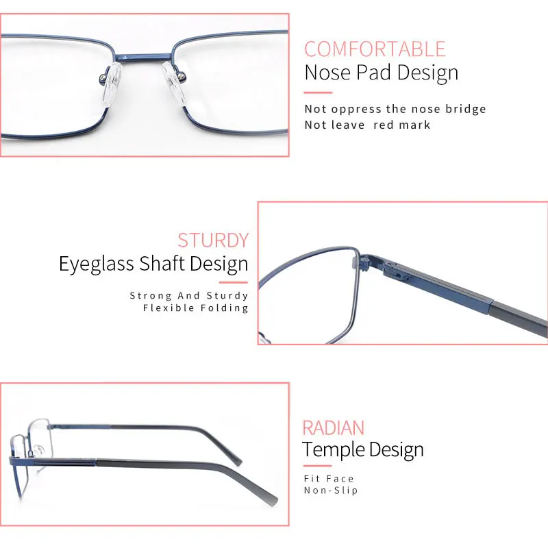 

KANDREA 2021 New Fashion Square Men Glasses Frame Vintage Metal Clear Lens Eyeglasses Frames Classic Design Male Optical Eyewear