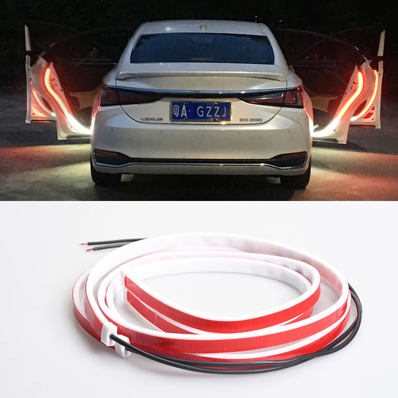 

Flashing Car Door Opening Warning Signal LED Strip Light Anti Collision Safety Led Lights For Car Welcome Decor Lamp Strips