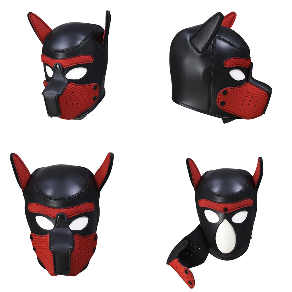Fetish Sexy Dog Mask BDSM Bondage Puppy Play Hoods Slave Rubber Pup Adult Games Restraint Flirting Toys For Men Women Couples | Красота и