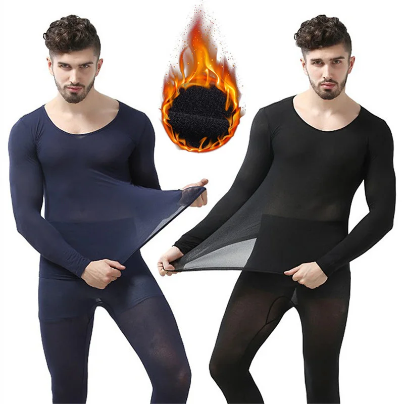 

Winter 37 Degree Constant Temperature Thermal Underwear for Men Ultrathin Elastic Thermo Underwear Seamless Long Johns
