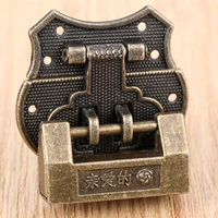 2pcsset vintage lock jewelry wooden box nice decorative chinese old style padlock with box latch hasp hardware set wscrew