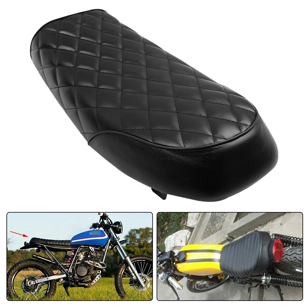 

Black Universal Motorcycle Vintage Hump Saddle Flat Pan Retro Seat Cafe Racer Seat Custom For Honda CB125S CB200 CB350 CL350 CB4