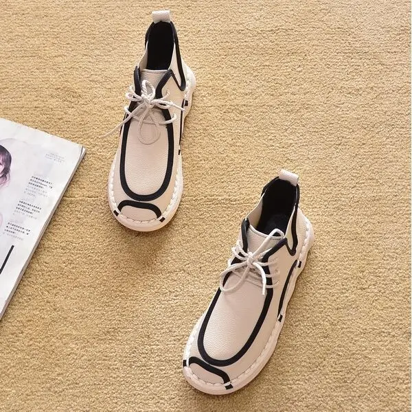 

2020 new autumn and winter flat ankle boots short tube Martin boots platform shoes snow boots fashion high top women's shoes