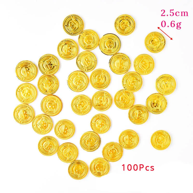 

Пластиковые золотые монеты для Хэллоуина, 100 шт.