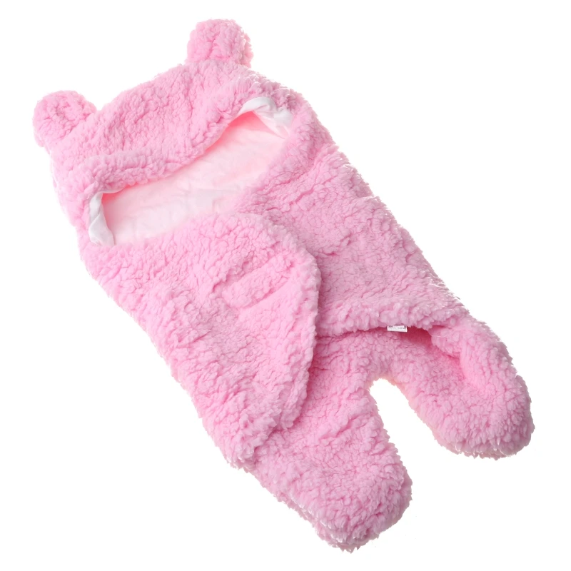 

Newborn Baby Blanket Swaddle Wrap Winter Cotton Plush Hooded Sleeping Bag 0-12M