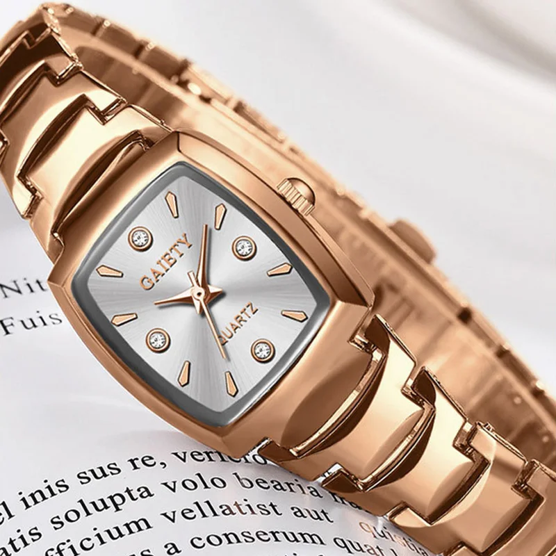 

Luxury Women Rectangle Quartz Watch Brown Female Bracelet Ladies Stainless Steel Belt Waterproof Watches For Lovers Gift