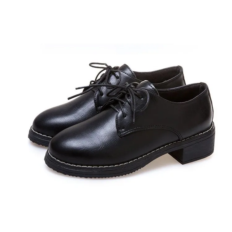 

Women Flats New British Style Oxford Shoes Women Casual Lace Up Pu Flats Shoes Female Creepers Zapatos Mujer Ladies Shoes