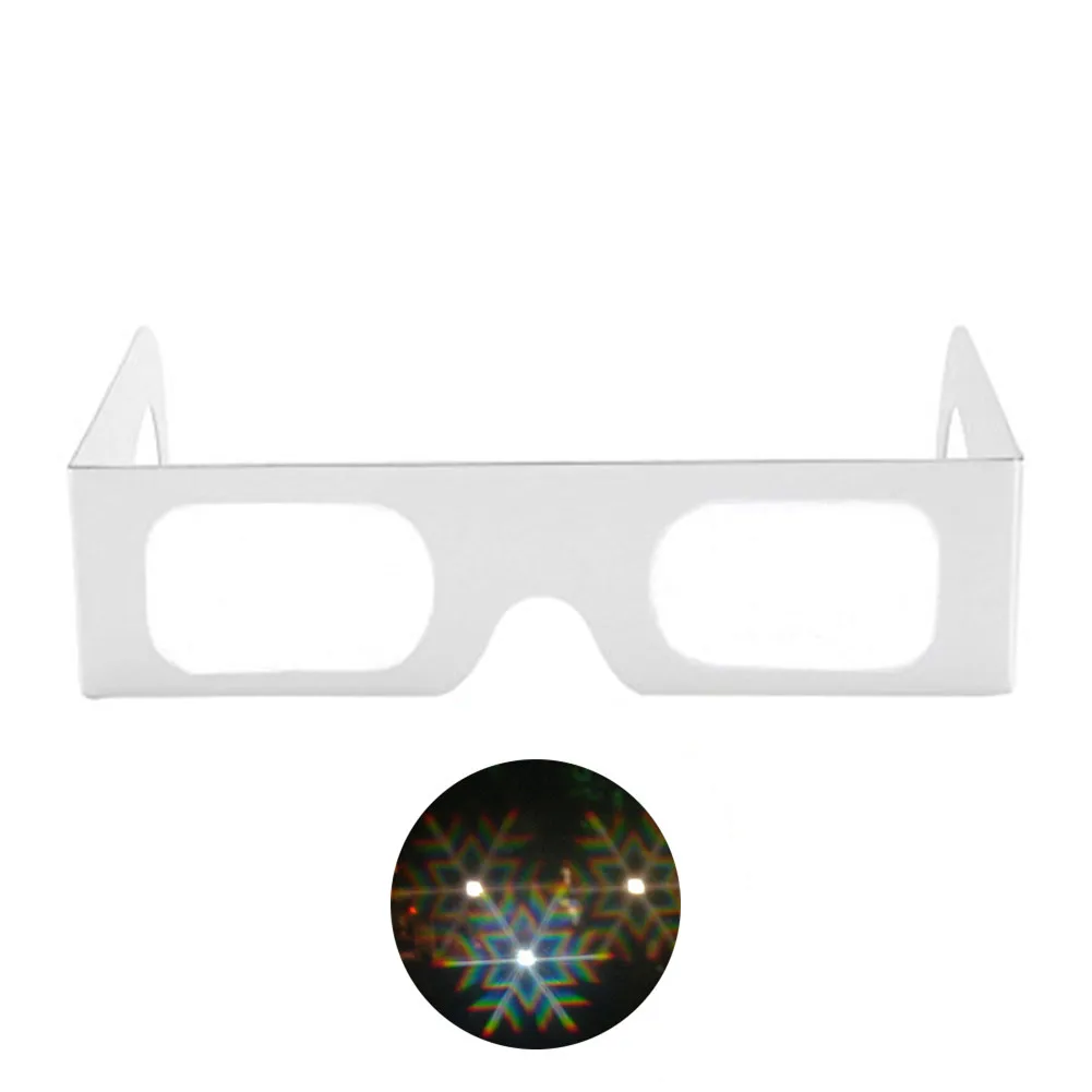 100 шт. Упаковка оптовые CE бумажные дифракционные решетки очки 3D рейв-призмы EDM