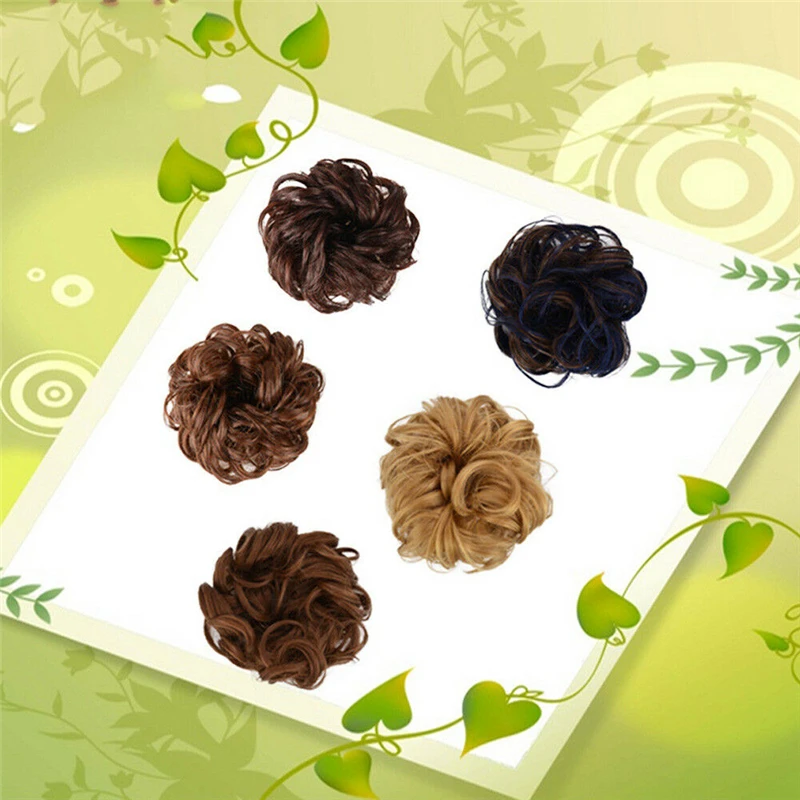 2019 модные новые женские кудрявые нечистоплотные волосы в пучок резинка для