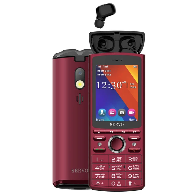 Wine red Внешний аккумулятор 6000 мАч, Bluetooth, музыкальные наушники, мобильный телефон, 2,8 дюймов, gsm, кнопочный недорогой, Две сим-карты, разблокировка, русская клавиатура, мобильный телефон - Цвет: Wine red