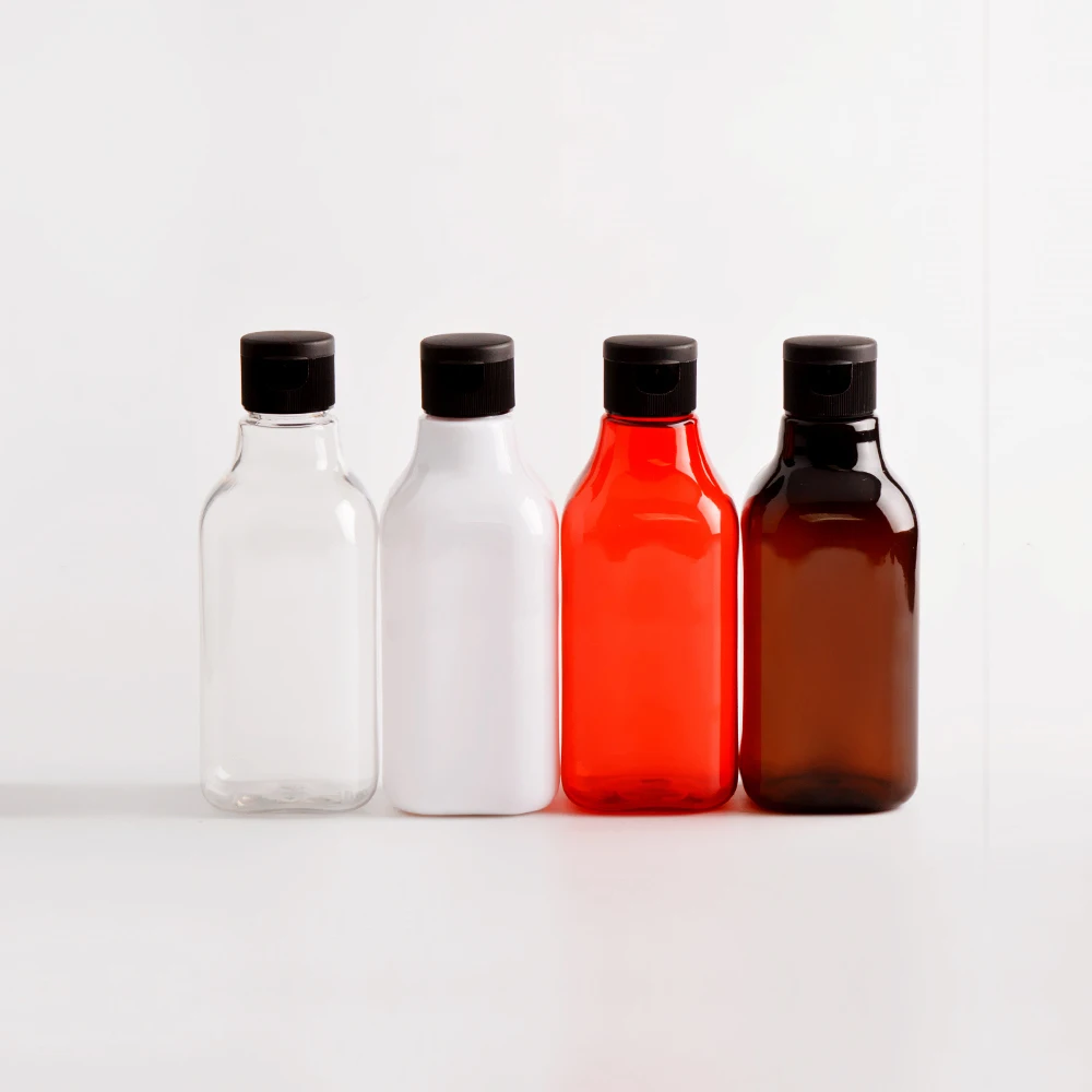 200 мл квадратные пластиковые флаконы для шампуня с откидной крышкой многоразовые