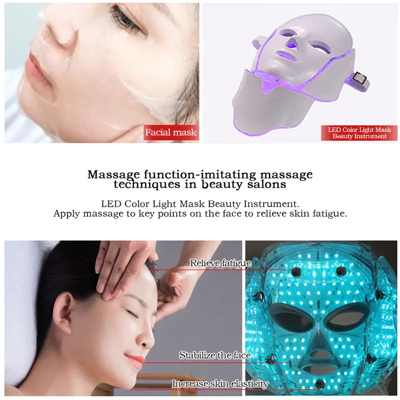 Маска светодиодная для лица светодиодный цветов ухода за кожей шеи и | Красота