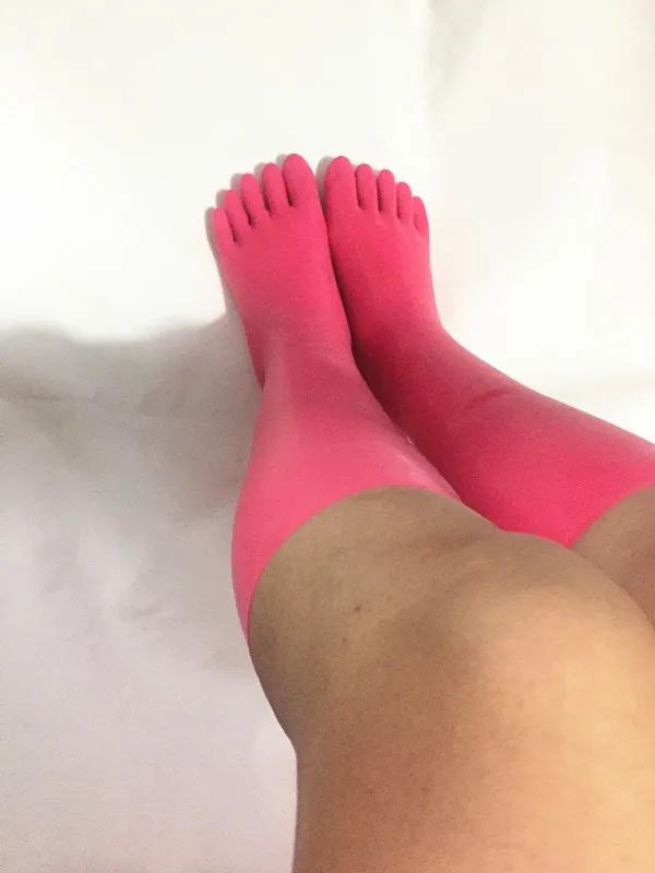 Хит продаж розовые латексные носки бесшовные с объемным носком облегающие