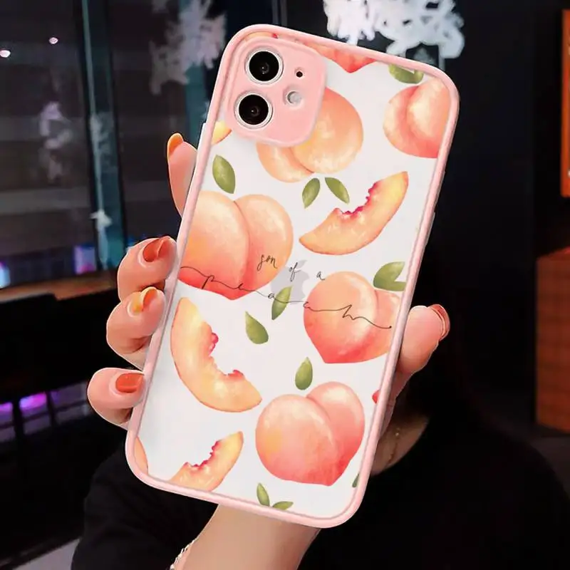 

Delicious Summer day Peache Phone Cases Matte For iPhone 12 Mini 11 Pro XR XS Max 7 8 Plus X Hard PC Back Cover