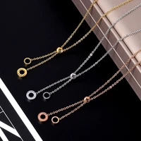 luxury brand roman numerals pendant necklace stainless steel round charms chain necklace for women jewelry birthday gifts
