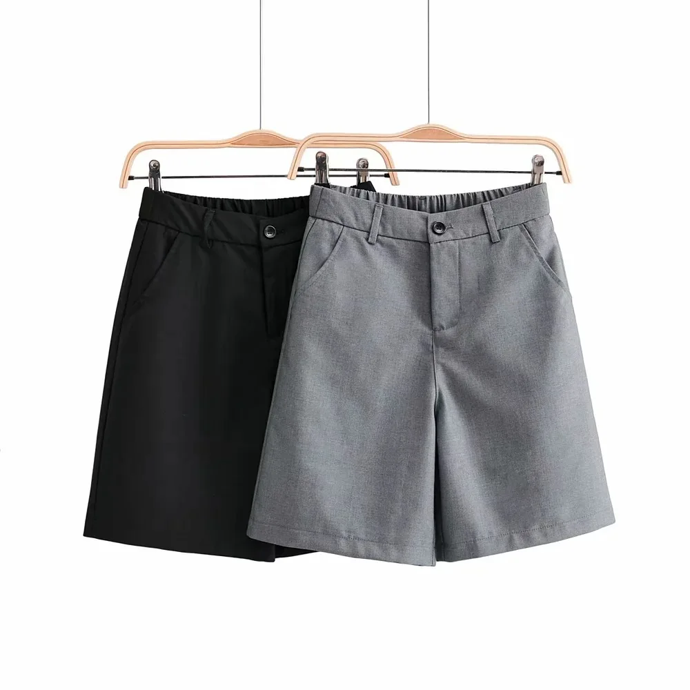 

Женские прямые джинсовые шорты MERZ, офисные свободные шорты с высокой талией, весна 2021