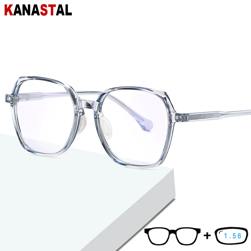 

Женский синий светильник TR90 очки с блокировкой большая оправа очки мужские компьютерные игровые очки близорукость дальнозоркость очки для...