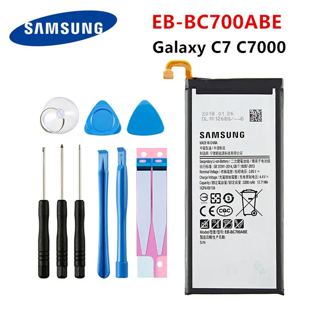 SAMSUNG Orginal EB-BC700ABE 3300mAh Battery For Samsung Galaxy C7 C7000 C7010 C7018 C7 Pro Duos SM-C701F/DS SM-C700 +Tools 1