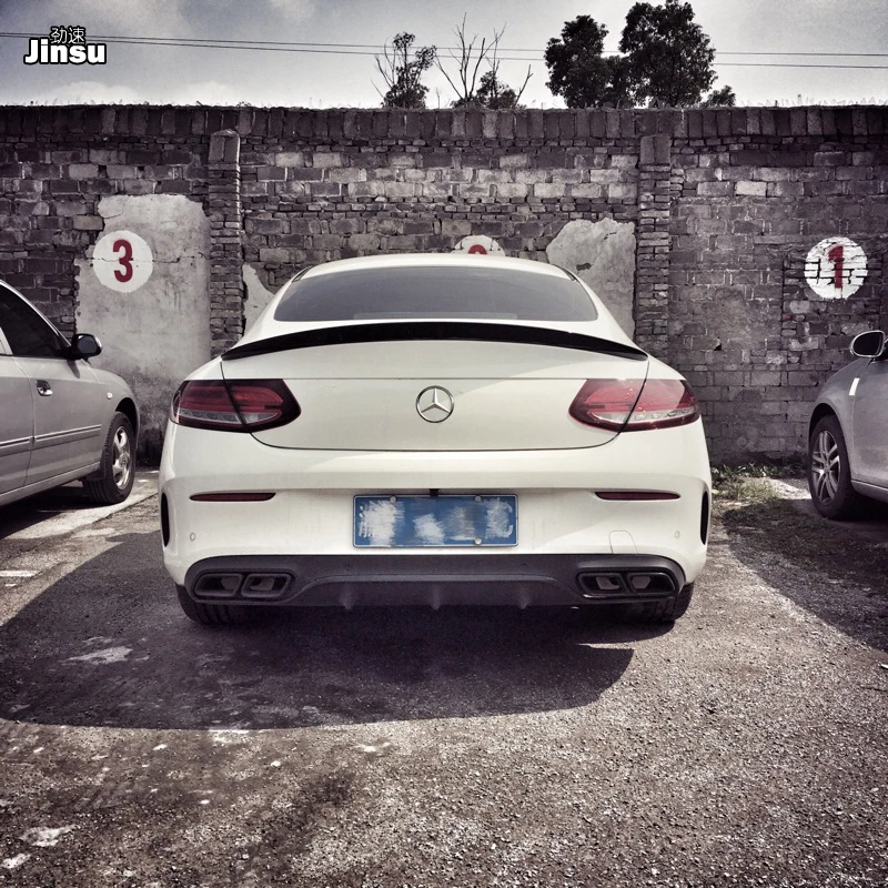 Для Benz C class coupe c200 c220 c250 2 door 2015 2018 AMG style real carbon fiber спойлер заднего багажника крыла lip