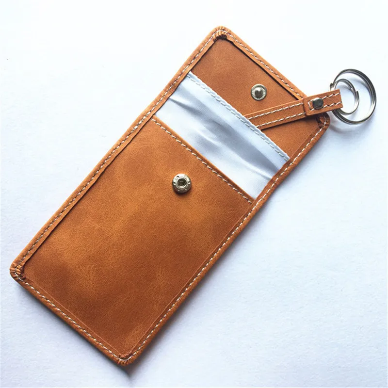 Новинка кожаный чехол для автомобильного ключа с блокировкой сигнала и RFID