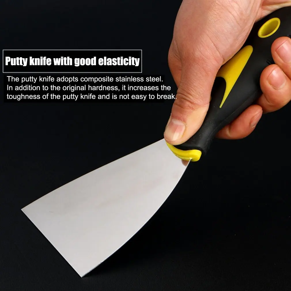 

Нож для шпатлевки 1 шт. скребок лезвие скребок лопатка из углеродистой стали пластиковая ручка нож для штукатурки стен ручной инструмент ...