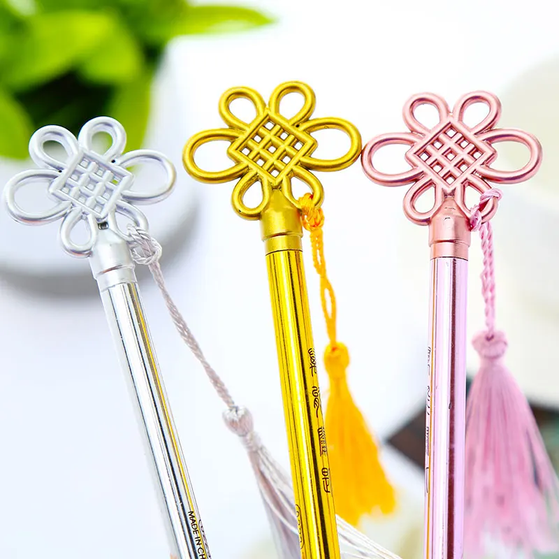 Креативная украшения в виде китайского узелка ключ гелевая ручка Kawaii милые