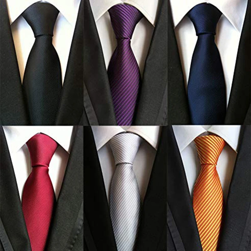 

Hot Kf-Men's Necktie Classic Silk Tie Woven Jacquard Neck Ties 6 PCS
