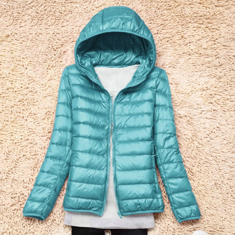 

Women Short Down Jackets Fashion Warm Thin Tops Winter Womens Coats Long Sleeve Solid Casual Zipper Female Outwear Clothing