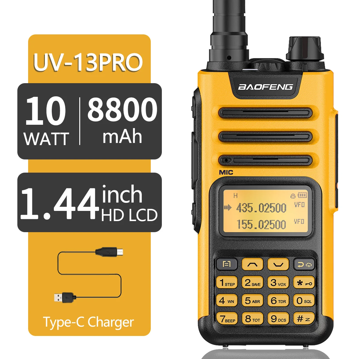 

New Baofeng Professional Walkie Talkie UV-13 PRO 10W 999 Channels VHF UHF Dual Band TWO Way CB Ham Radio UV5R Enhanced UV13 Pro