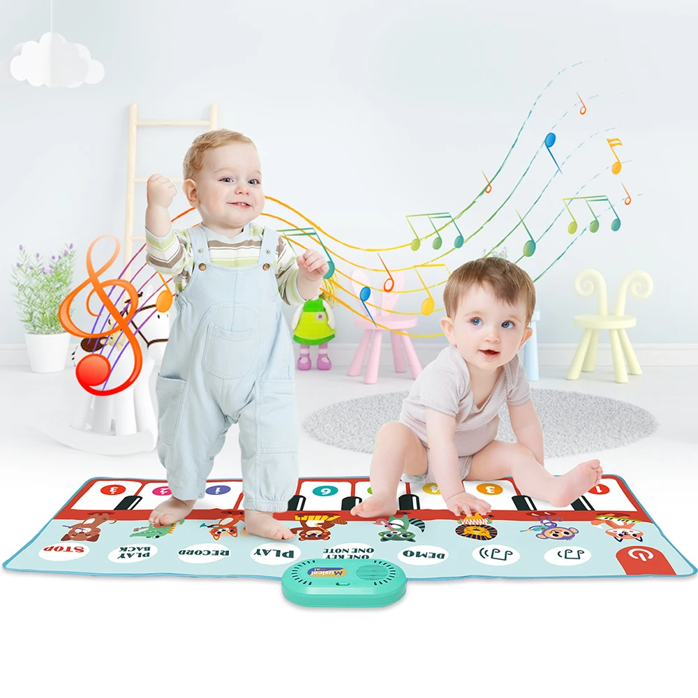 

Multi-Function Piano Playing Mat Animal Theme Musical Rug Kids Play Soft Keyboard Carpet Electronic Game Educational Toy Gifts