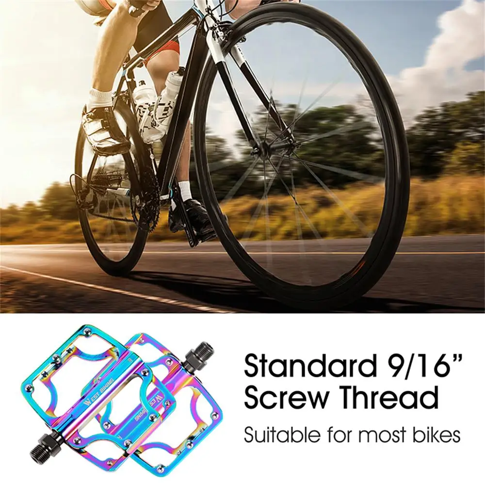 

Colorful Aluminium Alloy Bike Pedals Ultra Light Mountain Bicycle Pedals 3 Bearings Cycling Pedals Bicycle Flat Alloy Pedals
