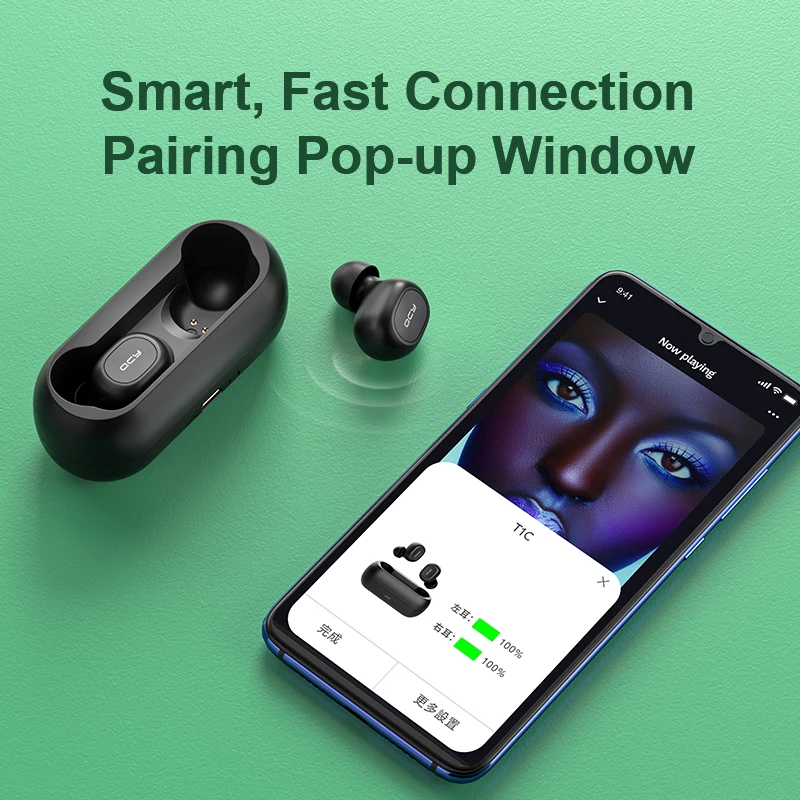 Беспроводные стереонаушники QCY T1C TWS Bluetooth 5 0 T1c невидимые мини наушники с двойным