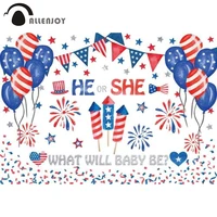 allenjoy gender reveal party background american flags balloon fireworks boy or girl newborn birthday backdrop photography props