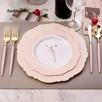 10 set disposable western tableware set plastic disposable tableware for outdoor party festival knife fork spoon cup plates