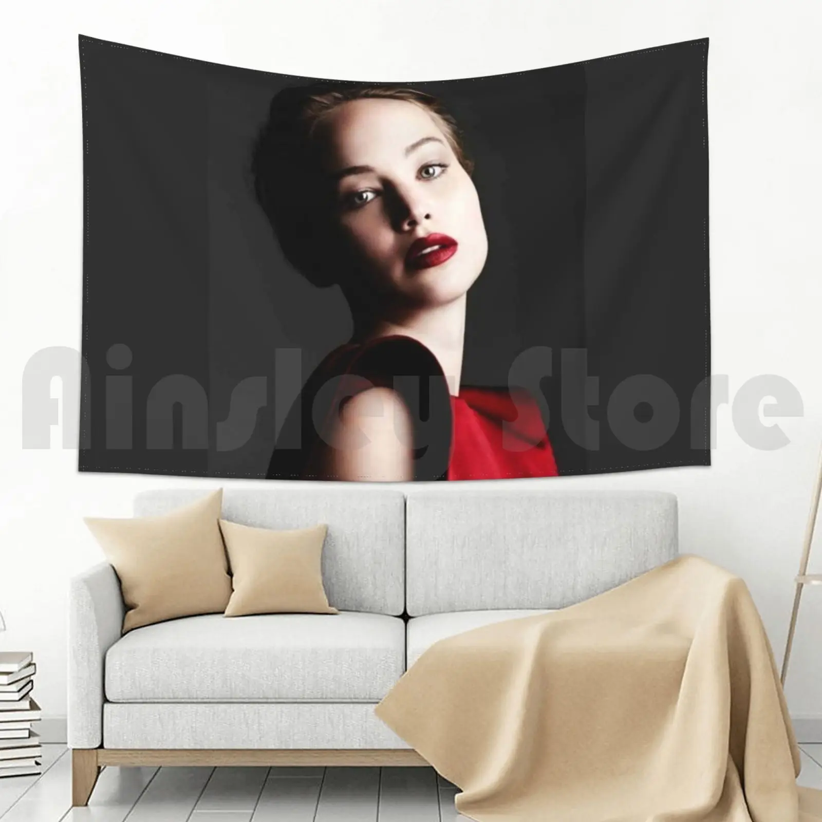 Гобелен Дженнифер Лоуренс для гостиной спальни портрета Лоуренса красивые
