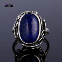 natural lapis lazuli 925 sterling silver ring moonstone ring for women men vintage finger ring fine jewelry gift