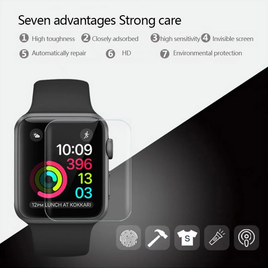 Полная защита экрана для Apple Watch Series 5 38 40 42 44 мм Гидрогелевая пленка серии 1 2 3 4