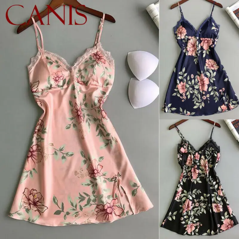 Пикантная Женская атласная шелковая кружевная юбка с цветочным принтом нижнее