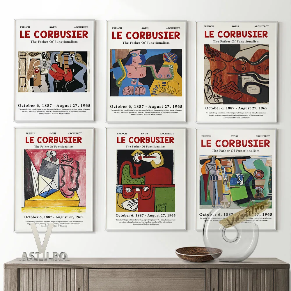 

Le Corbusier Exhibition Poster Cubism Printable Abstract Wall Art Canvas Painting Mid Century Modern High Quality Home Decor