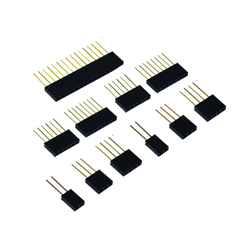 10 шт. 1x2/3/4/6/8/10/15 Pin 2 54 мм штабелируемые длинные ножки Femal Header для Arduino Shield Stlxy |