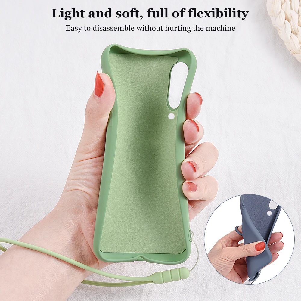 Жидкий силиконовый чехол-подставка с кольцом-держателем для Samsung Galaxy A50 A20 A30 A10