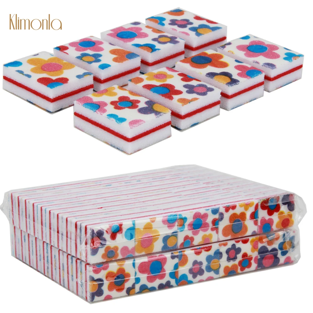 200 шт./лот мини пилка для ногтей Цветочная губка блок полировки Лайм a USB