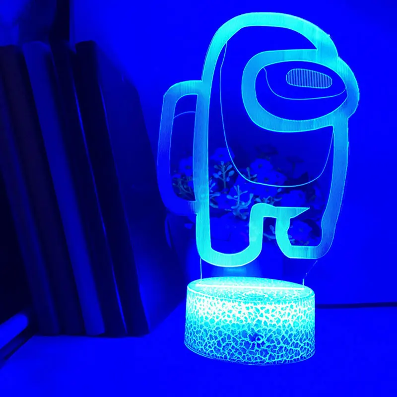 

Among Us 3D Game Lamp 16 RGB Colors LED Night Light Table Home Party Holiday Atmosphere Decor Atmosphere Bedside Night Gift Game
