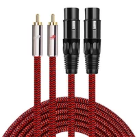 2 x rca male to dual xlr female jack audio cable for mixer console amplifiers speaker home theater system shielded cords