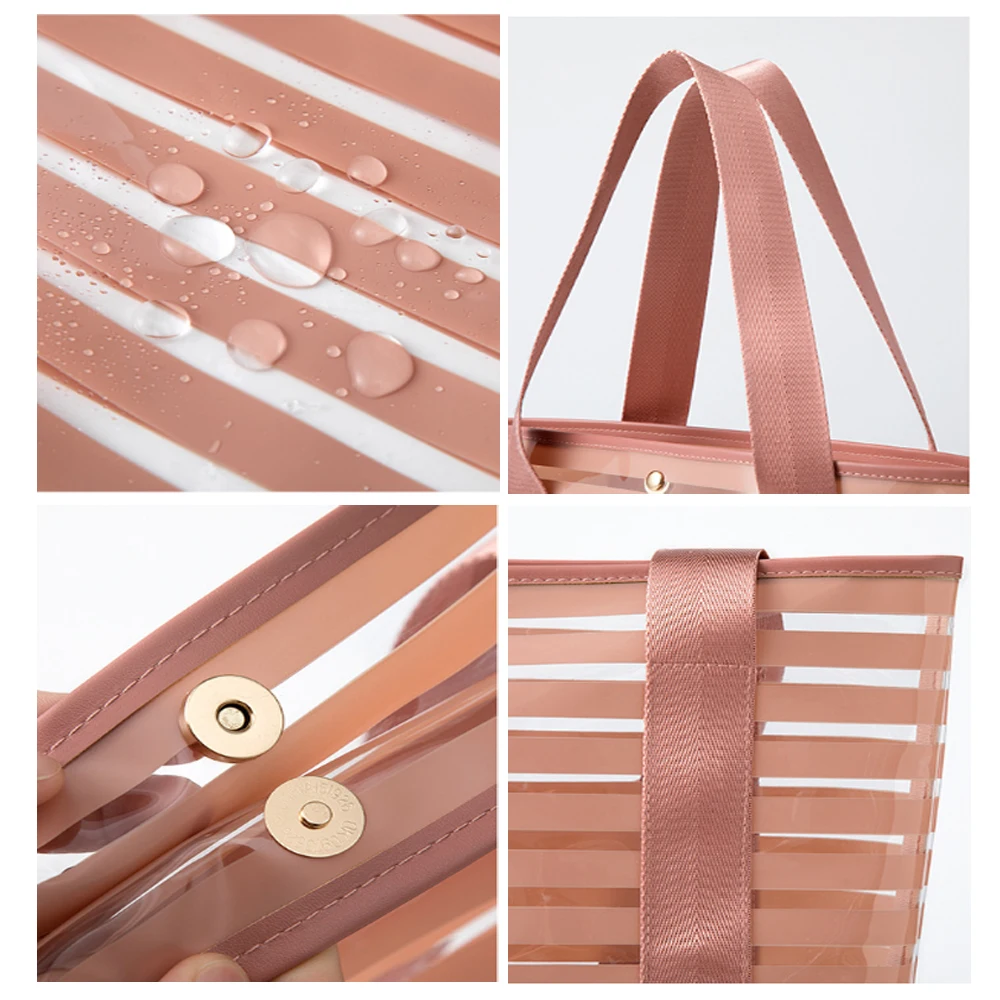 Летняя Прозрачная ПВХ косметичка для плавания модная открытая пляжная дорожная