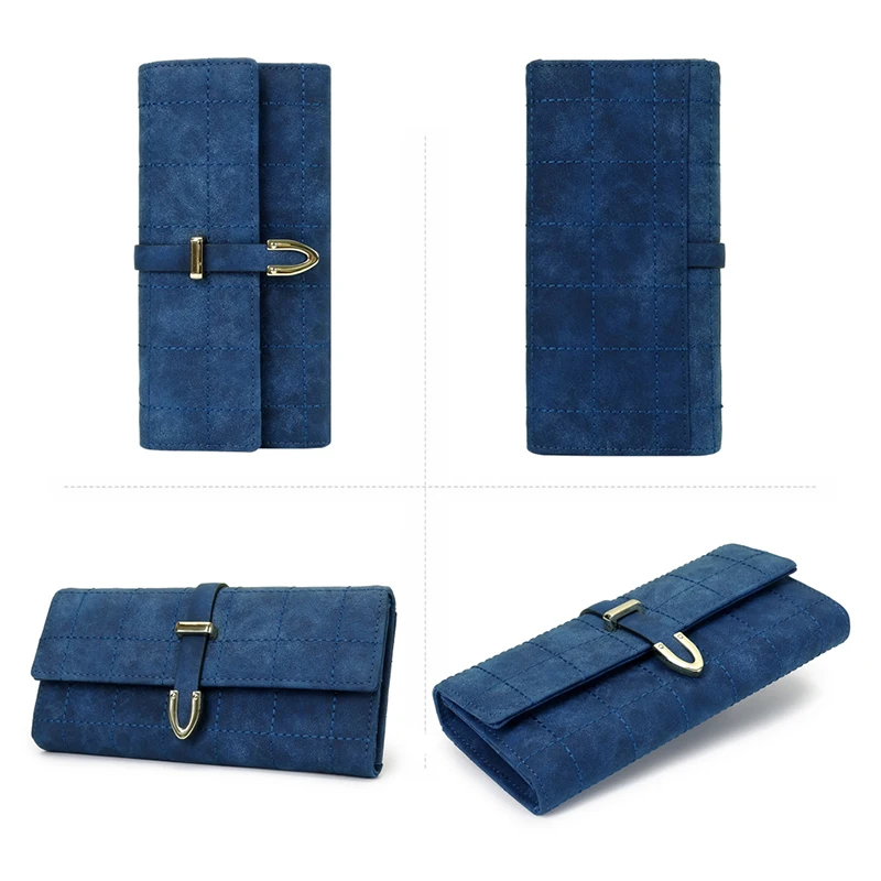 Женский кошелек из нубука в клетку портмоне кредитный держатель для карт бизнес