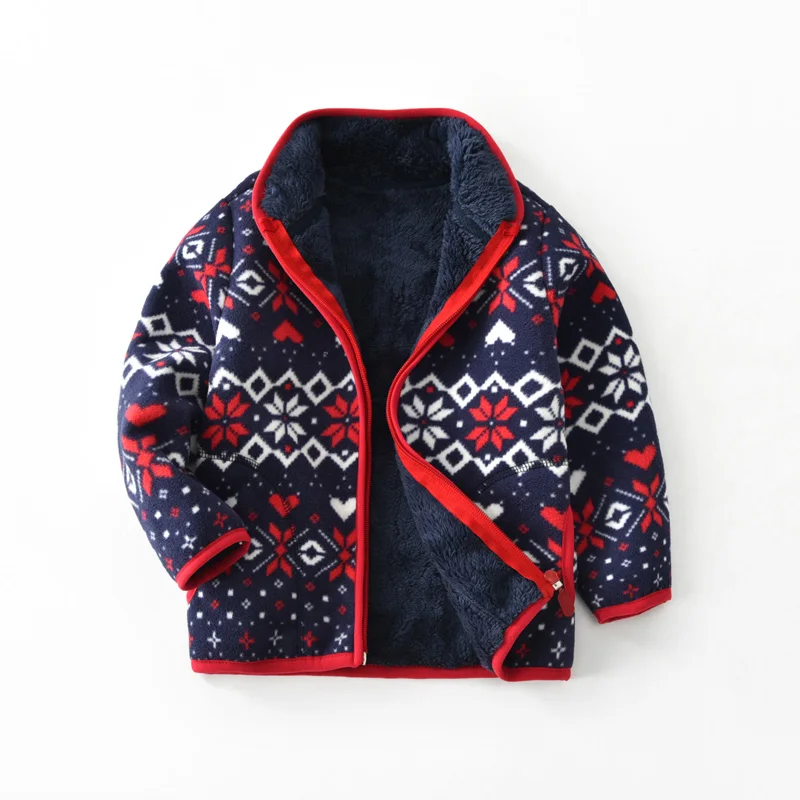 Retro Print SVELTE/Модная Детская меховая подкладка для мальчиков от 2 до 9 лет, теплая осенне-зимняя куртка из плотного флиса, пальто в стиле ретро, верхняя одежда для детей - Цвет: Retro Print